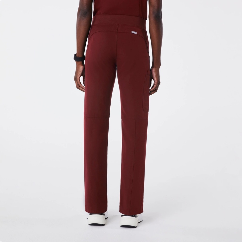 FIGS Kade Cargo Scrub Pants Women Anti-Wrinkle Medical Burgundy Size Large Tall - Picture 3 of 16